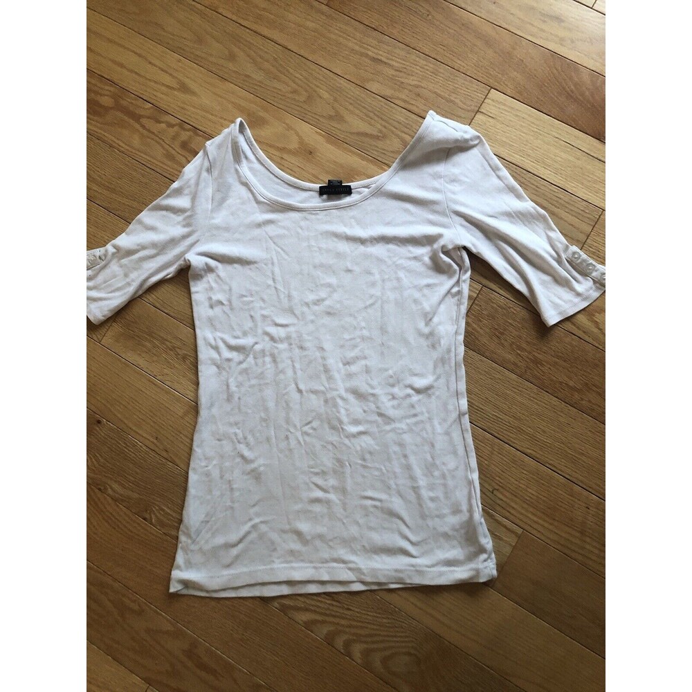 Carole Little Woman's Pima Cotton T Shirt Size‎ Medium in White
